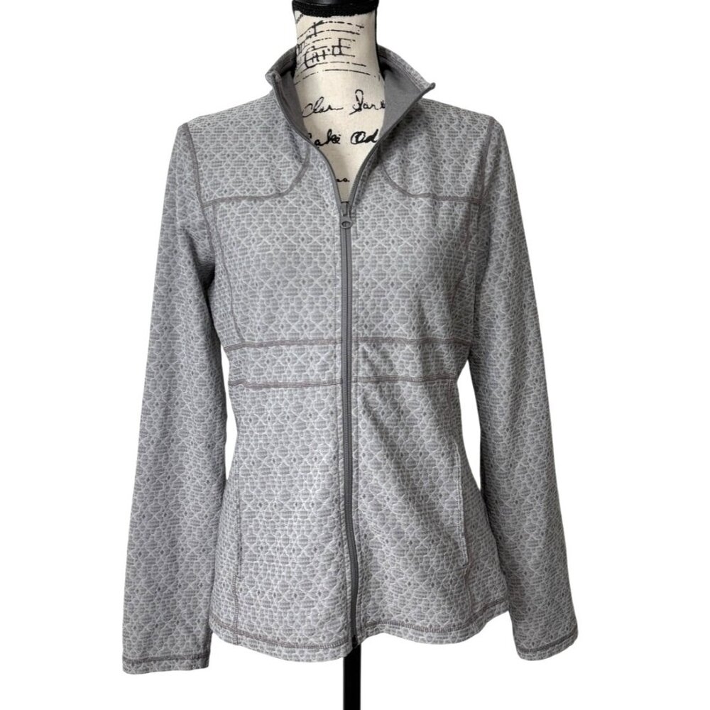 Prana Reeve Jacquard Performance Jacket Gray Full-Zip Womens Size M